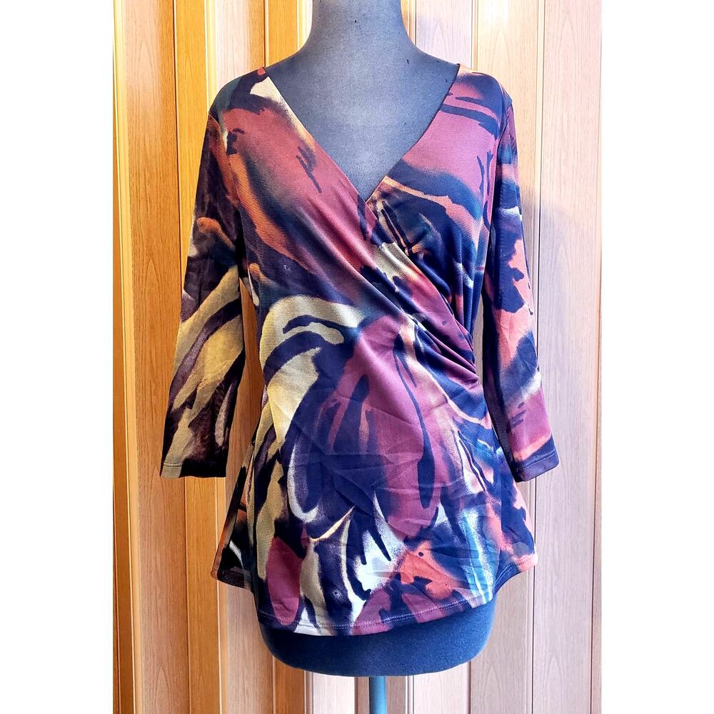 Coldwater Creek size medium brown & red blouse